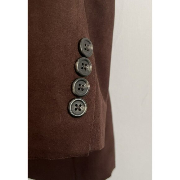 Chaps Sportscoat Men's 40R Dark Brown Lined Brushed Faux Suede Pockets Blazer - Picture 6 of 9